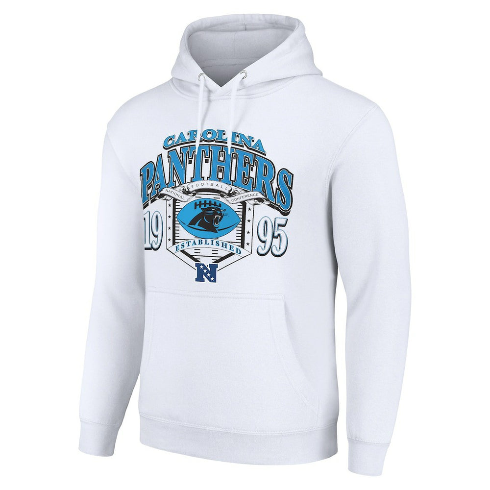 Carolina Panthers Starter 80s Retro Pullover Hoodie White