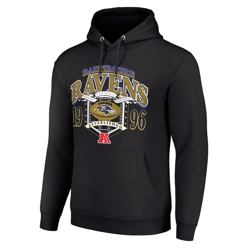 Baltimore Ravens Starter 80s Retro Pullover Hoodie Black