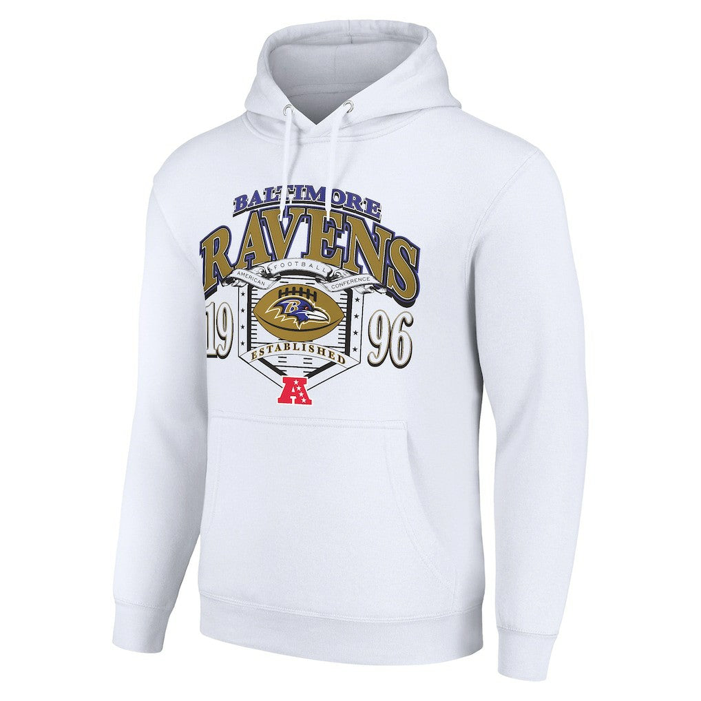 Baltimore Ravens Starter 80s Retro Pullover Hoodie White