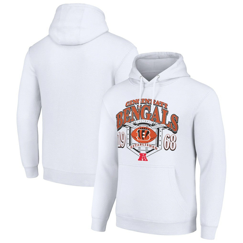 Cincinnati Bengals Starter 80s Retro Pullover Hoodie White