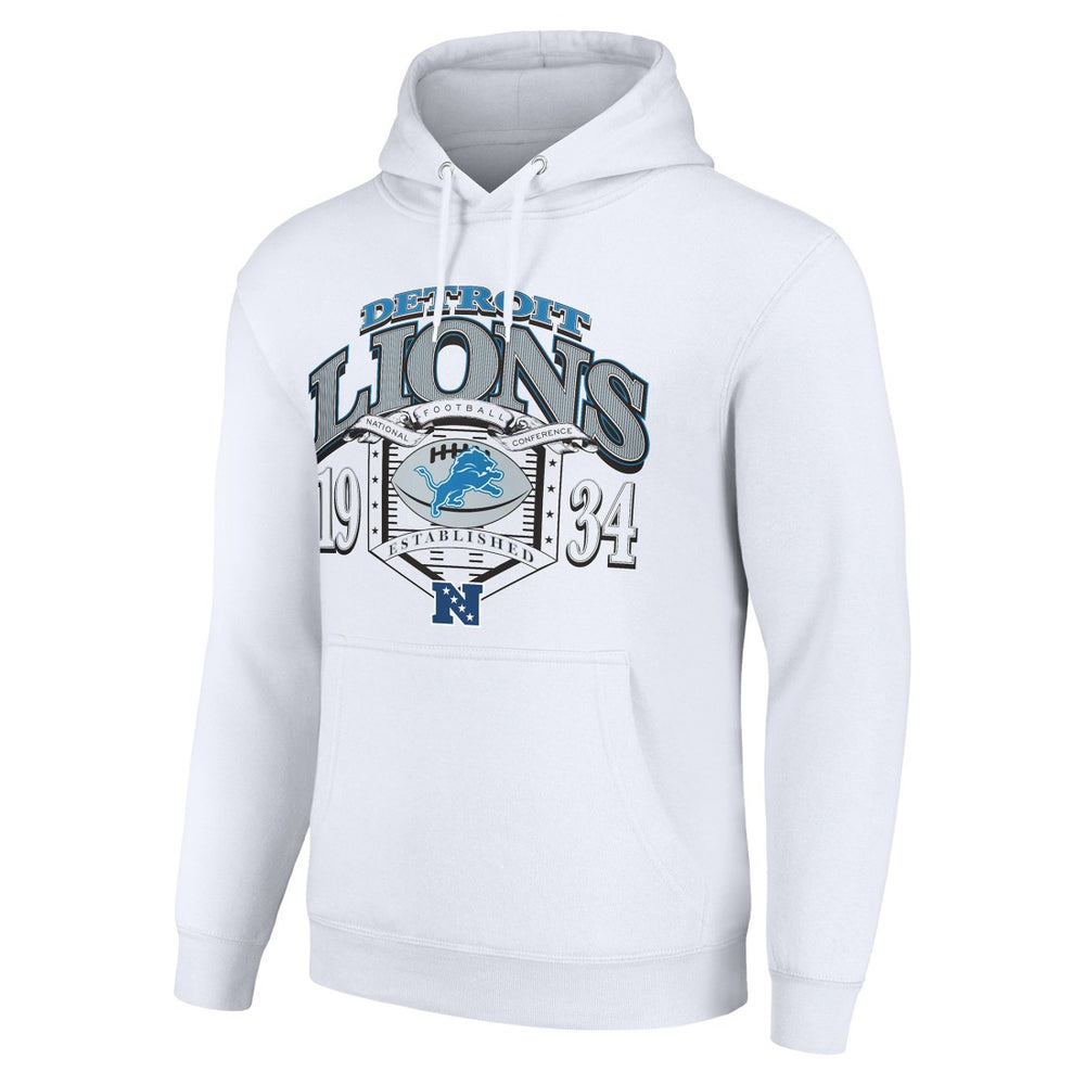 Detroit Lions Starter 80s Retro Pullover Hoodie White