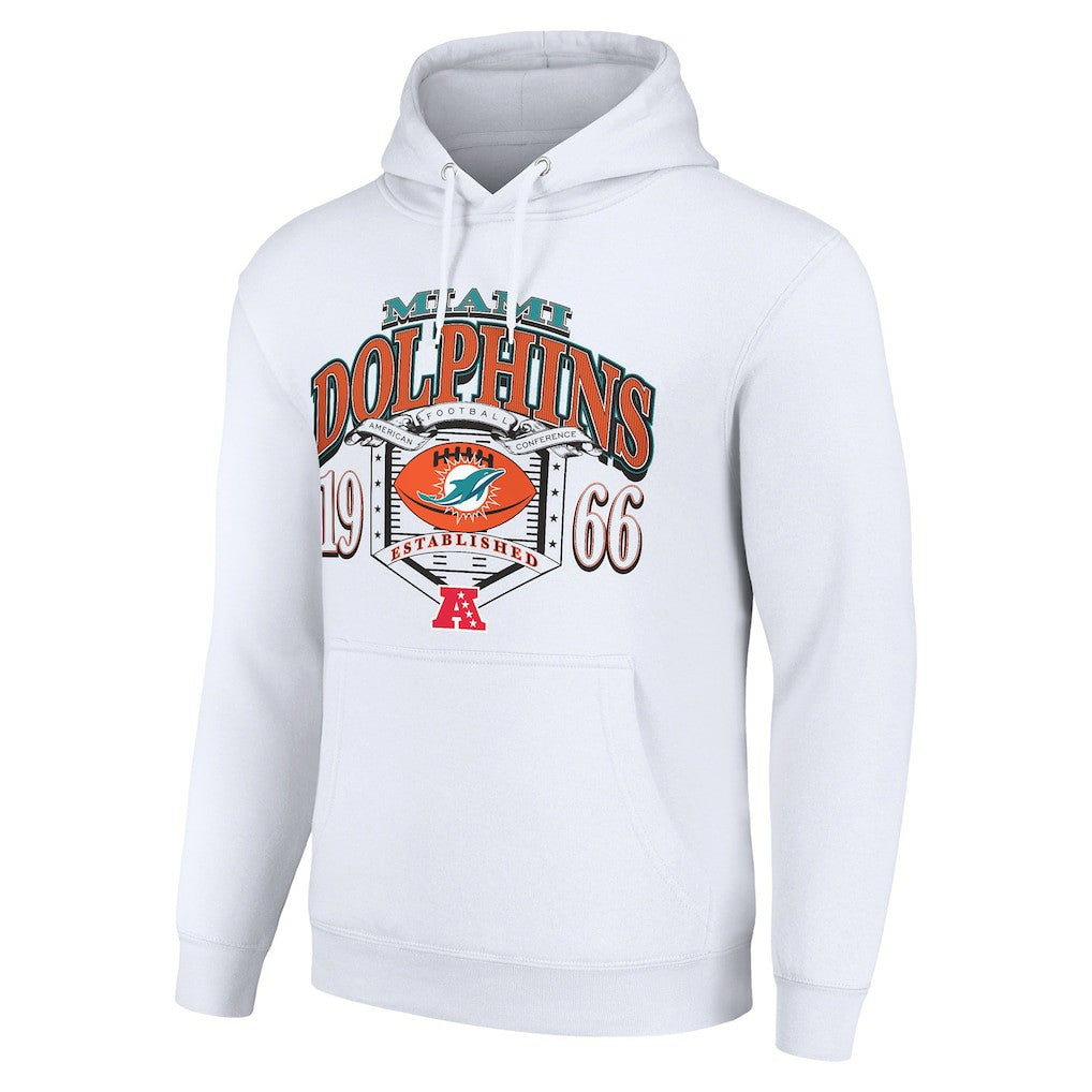 Miami Dolphins Starter 80s Retro Pullover Hoodie White