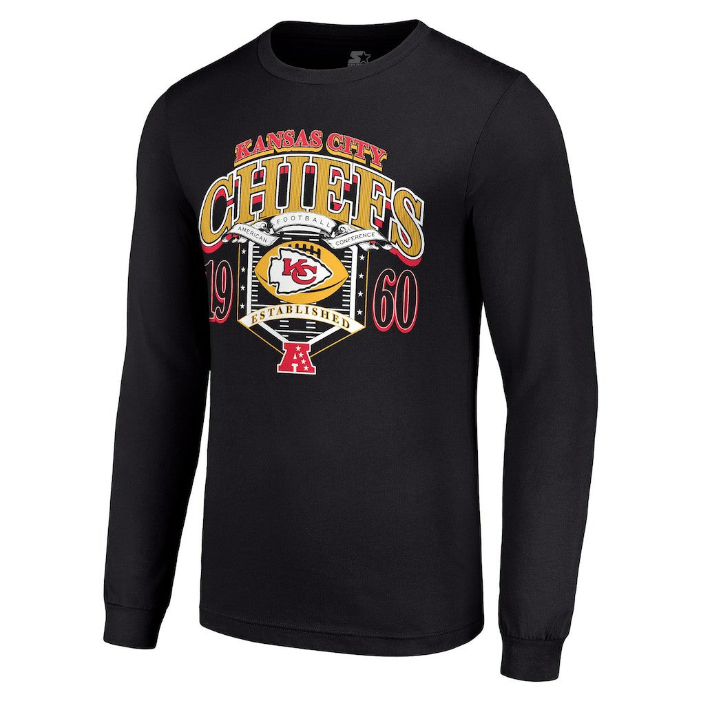 Kansas City Chiefs Starter Retro Long Sleeve Graphic T-Shirt Black