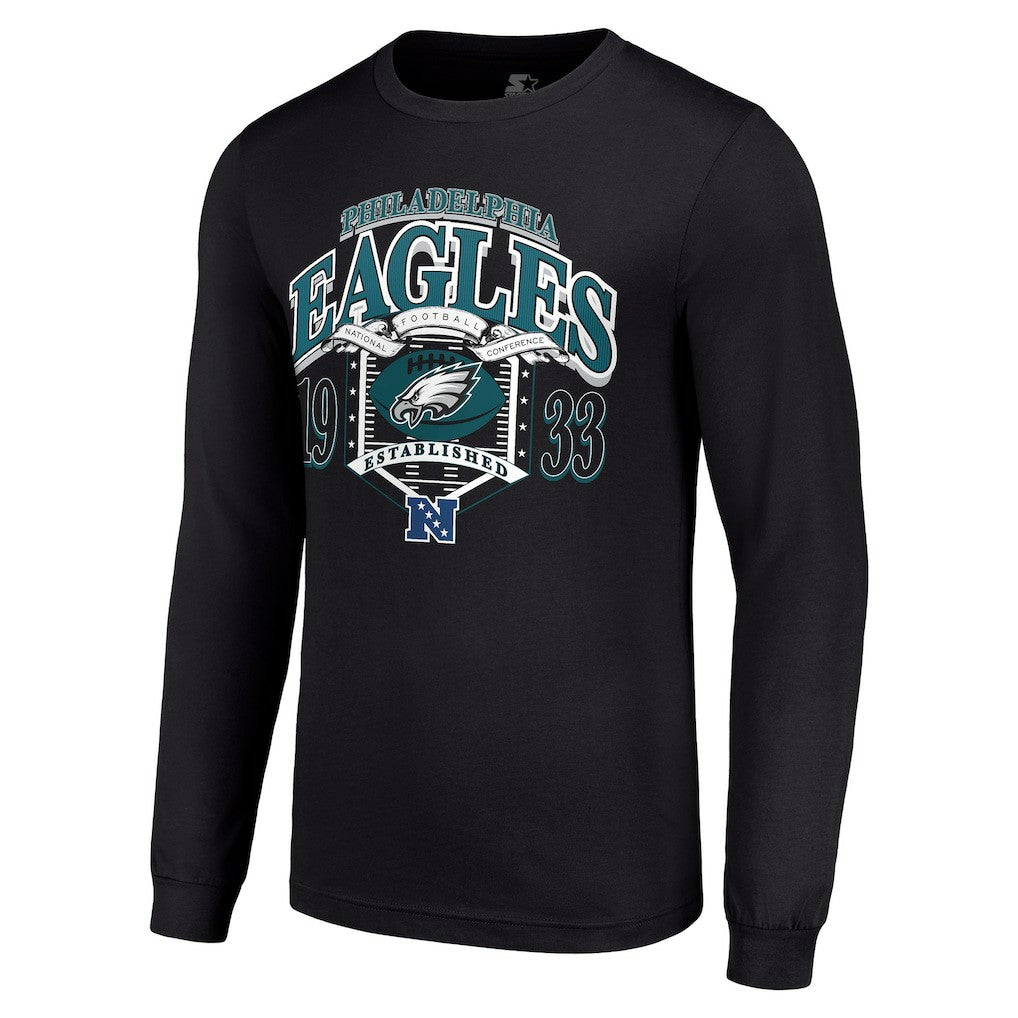 Philadelphia Eagles Starter Retro Long Sleeve Graphic T-Shirt Black