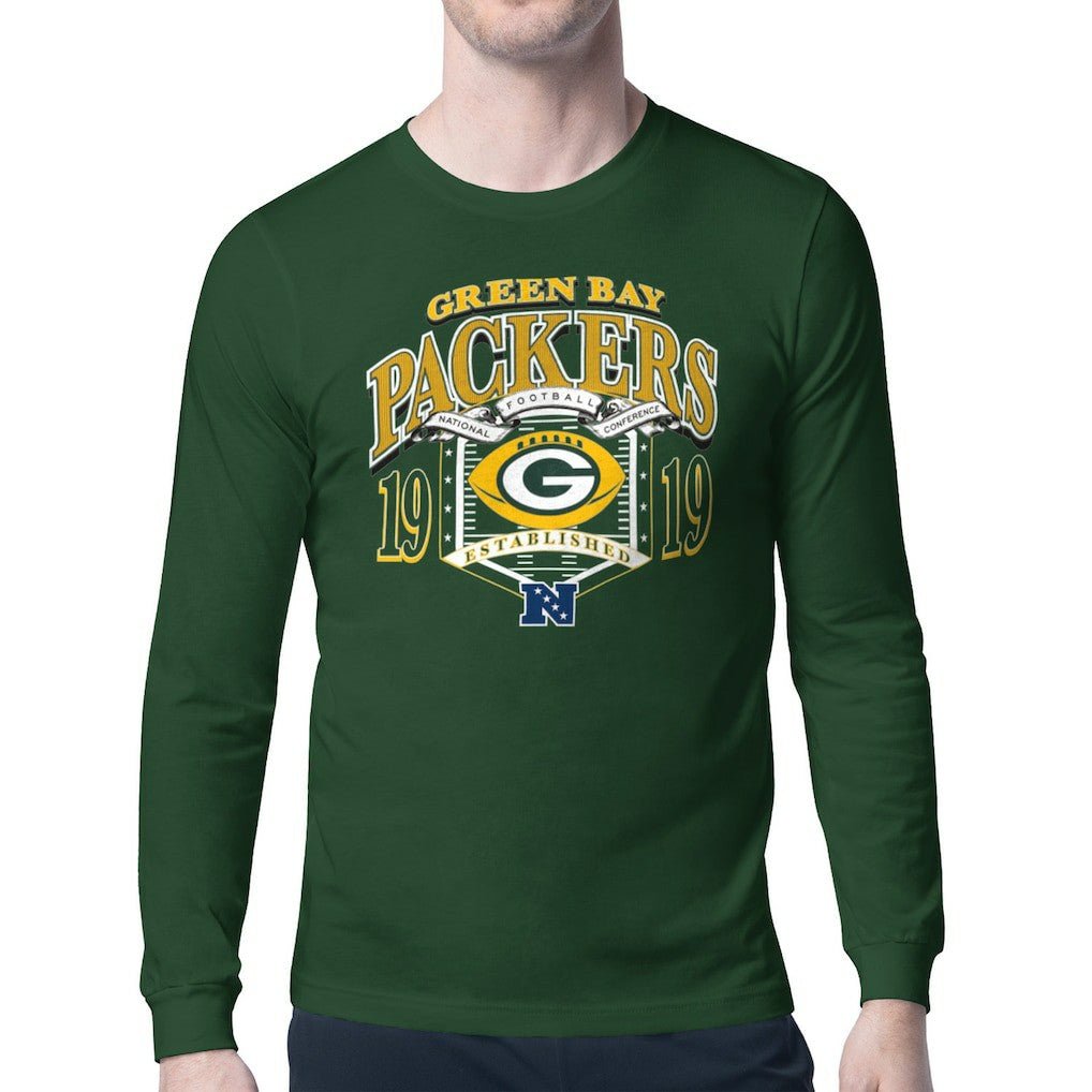 Green Bay Packers Starter Retro Long Sleeve Graphic T-Shirt Olive