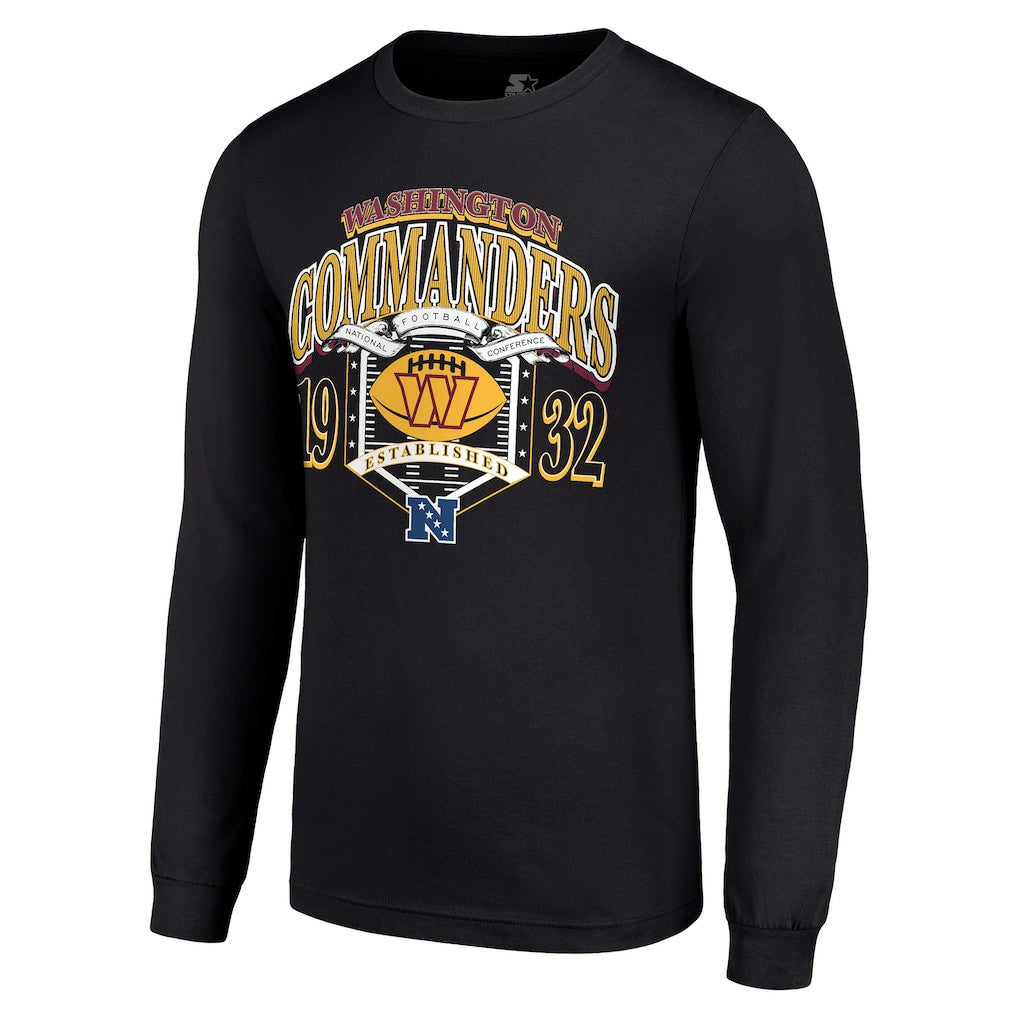 Washington Commanders Starter Retro Long Sleeve Graphic T-Shirt Black