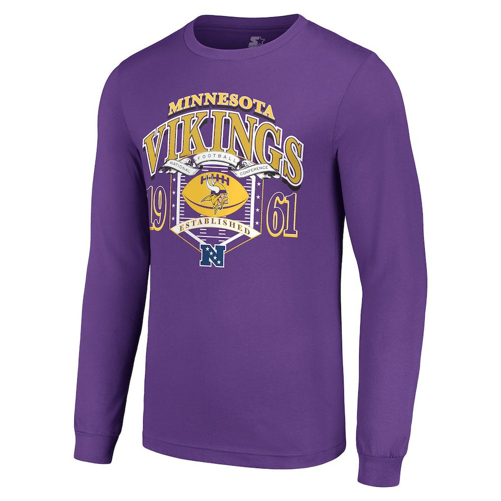 Minnesota Vikings Starter Retro Long Sleeve Graphic T-Shirt Purple