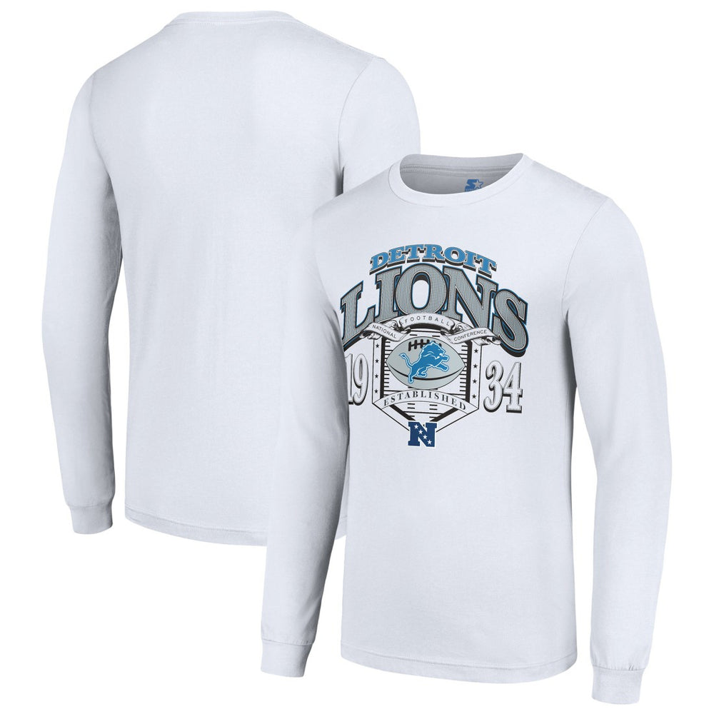 Detroit Lions Starter Retro Long Sleeve Graphic T-Shirt White