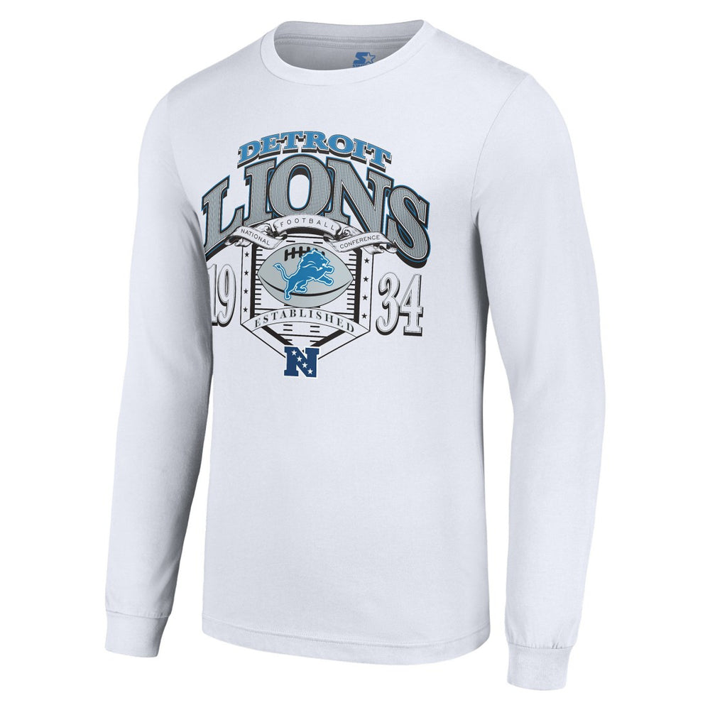 Detroit Lions Starter Retro Long Sleeve Graphic T-Shirt White