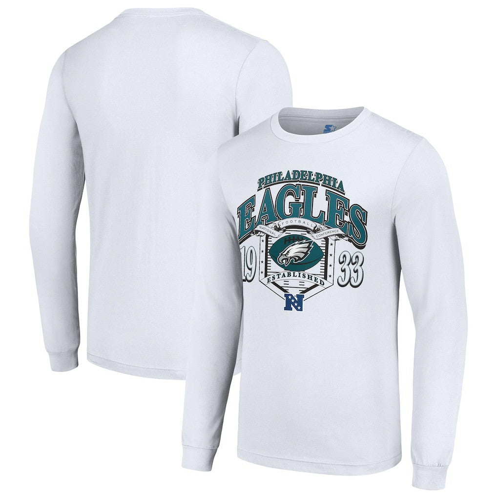 Philadelphia Eagles Starter Retro Long Sleeve Graphic T-Shirt White