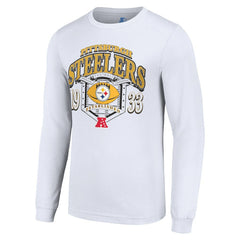 Pittsburgh Steelers Starter Retro Long Sleeve Graphic T-Shirt White