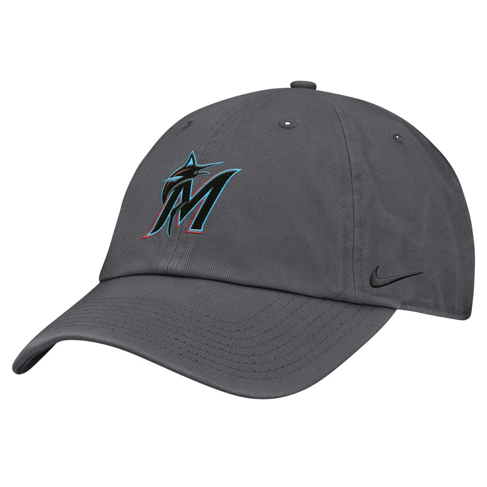 Miami Marlins Nike Club Adjustable Hat - Gray Hats