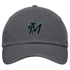 Miami Marlins Nike Club Adjustable Hat - Gray Hats