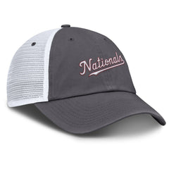 Washington Nationals Nike Wordmark Club Adjustable Trucker Hat - Gray Hats