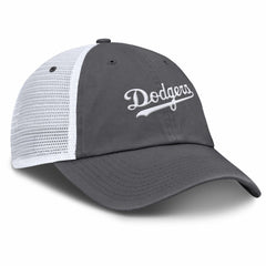 Los Angeles Dodgers Nike Wordmark Club Adjustable Trucker Hat - Gray Hats