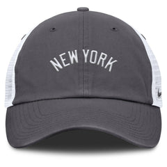 New York Yankees Nike Wordmark Club Adjustable Trucker Hat - Gray Hats