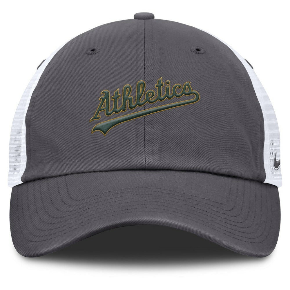 Athletics Nike Wordmark Club Adjustable Trucker Hat - Gray Hats
