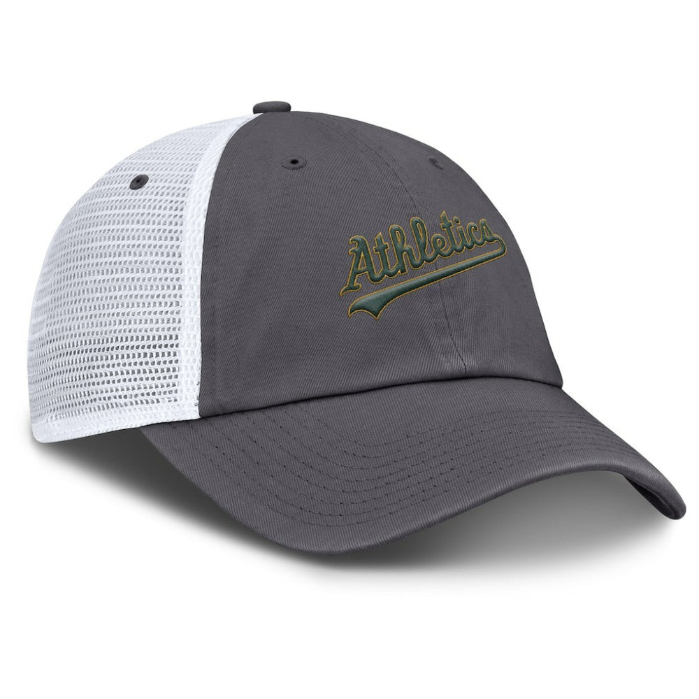 Athletics Nike Wordmark Club Adjustable Trucker Hat - Gray Hats
