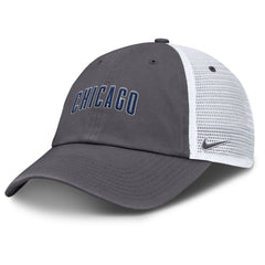 Chicago Cubs Nike Wordmark Club Adjustable Trucker Hat - Gray Hats