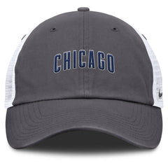 Chicago Cubs Nike Wordmark Club Adjustable Trucker Hat - Gray Hats