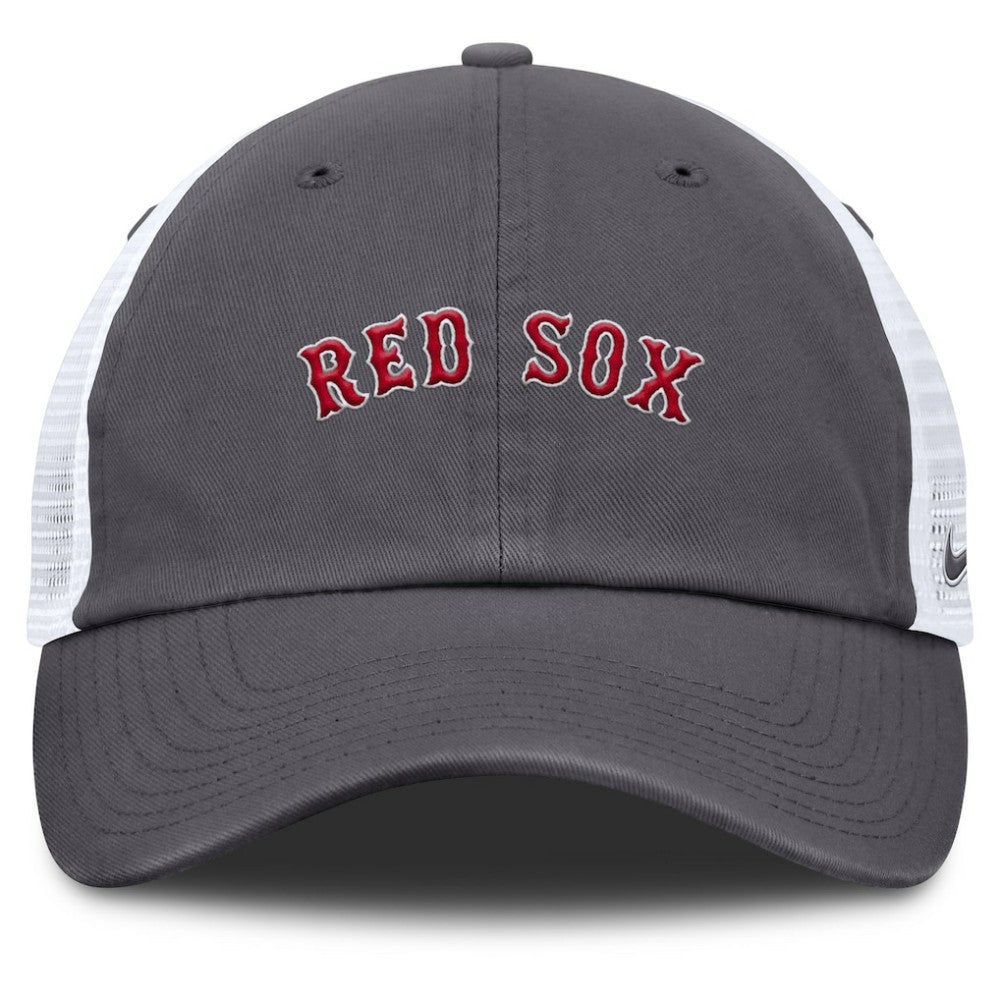 Boston Red Sox Nike Wordmark Club Adjustable Trucker Hat - Gray Hats