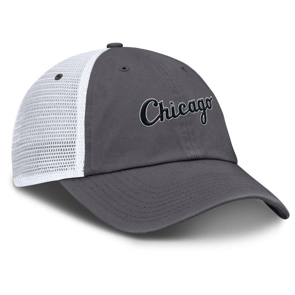 Chicago White Sox Nike Wordmark Club Adjustable Trucker Hat - Gray Hats