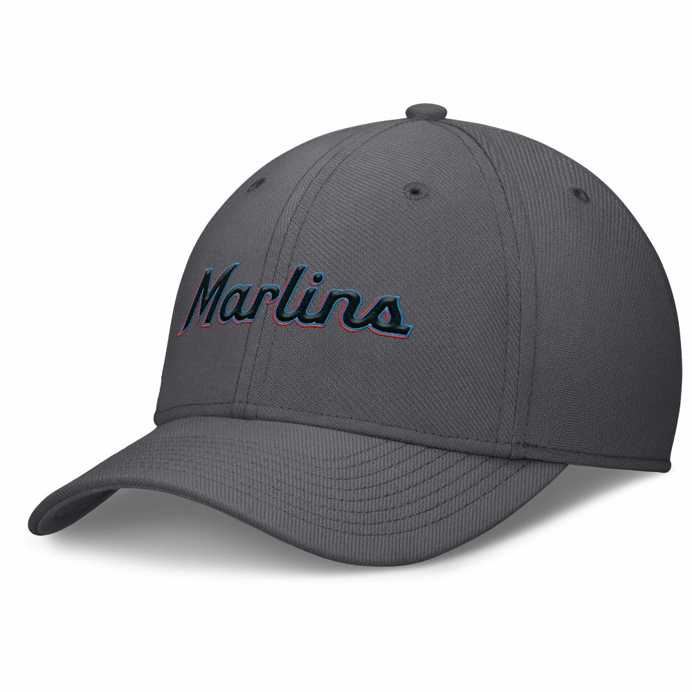 Miami Marlins Nike Swoosh Performance Flex Hat - Gray Hats