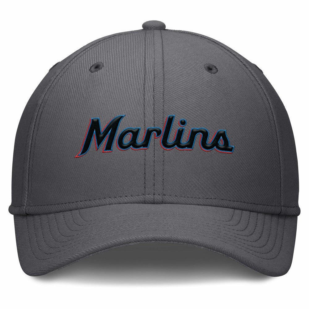Miami Marlins Nike Swoosh Performance Flex Hat - Gray Hats