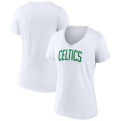 Boston Celtics Women's Wordmark Home V-Neck T-Shirt White