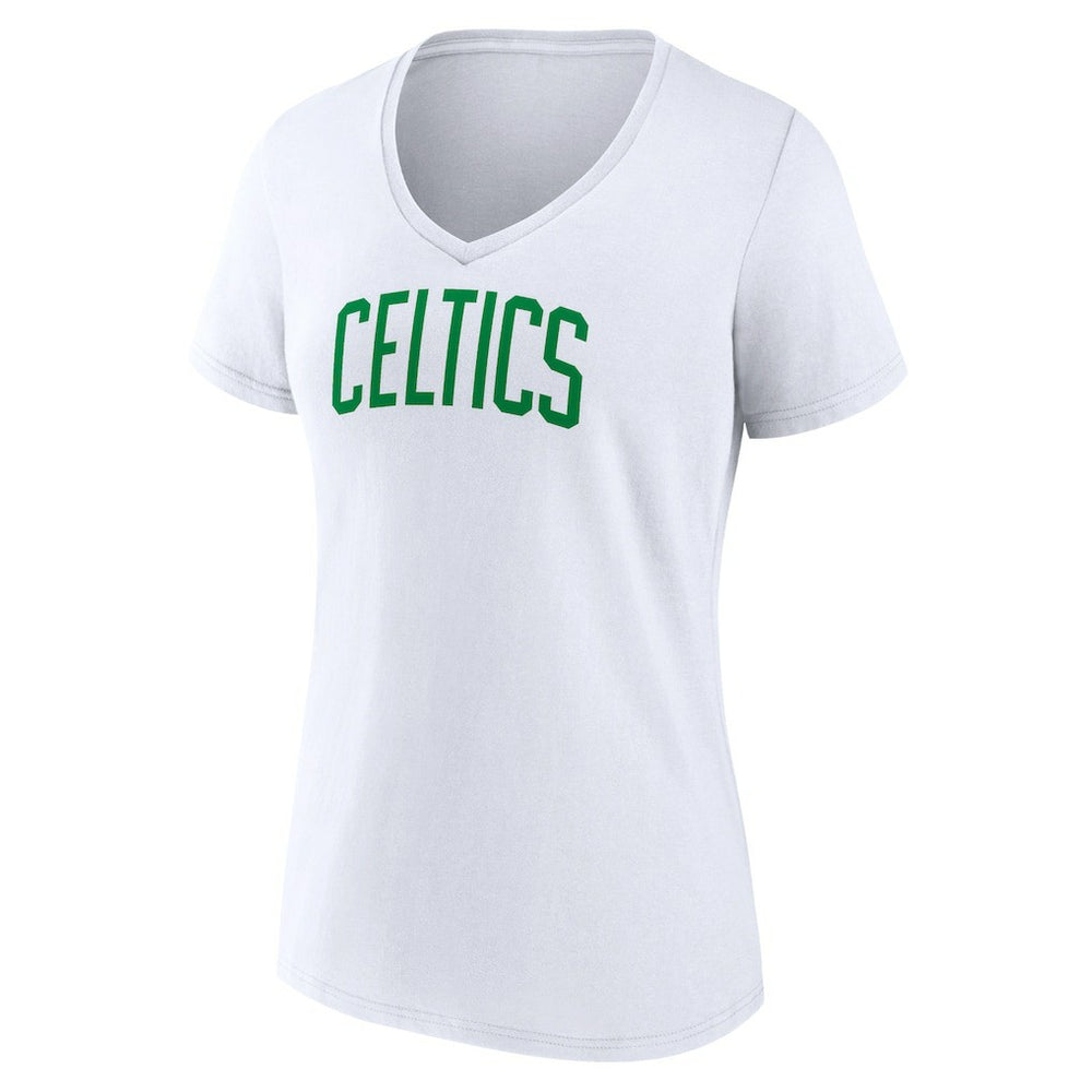 Boston Celtics Women's Wordmark Home V-Neck T-Shirt White
