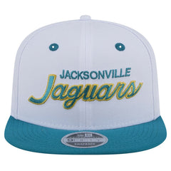 Jacksonville Jaguars New Era Throwback Sparky Original Fit 9FIFTY Snapback Hat White/Teal