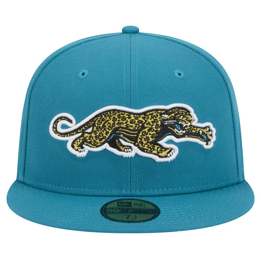 Jacksonville Jaguars New Era Throwback Crawl Omaha 59FIFTY Fitted Hat Teal