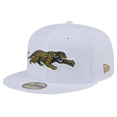Jacksonville Jaguars New Era Throwback Crawl Omaha 59FIFTY Fitted Hat White