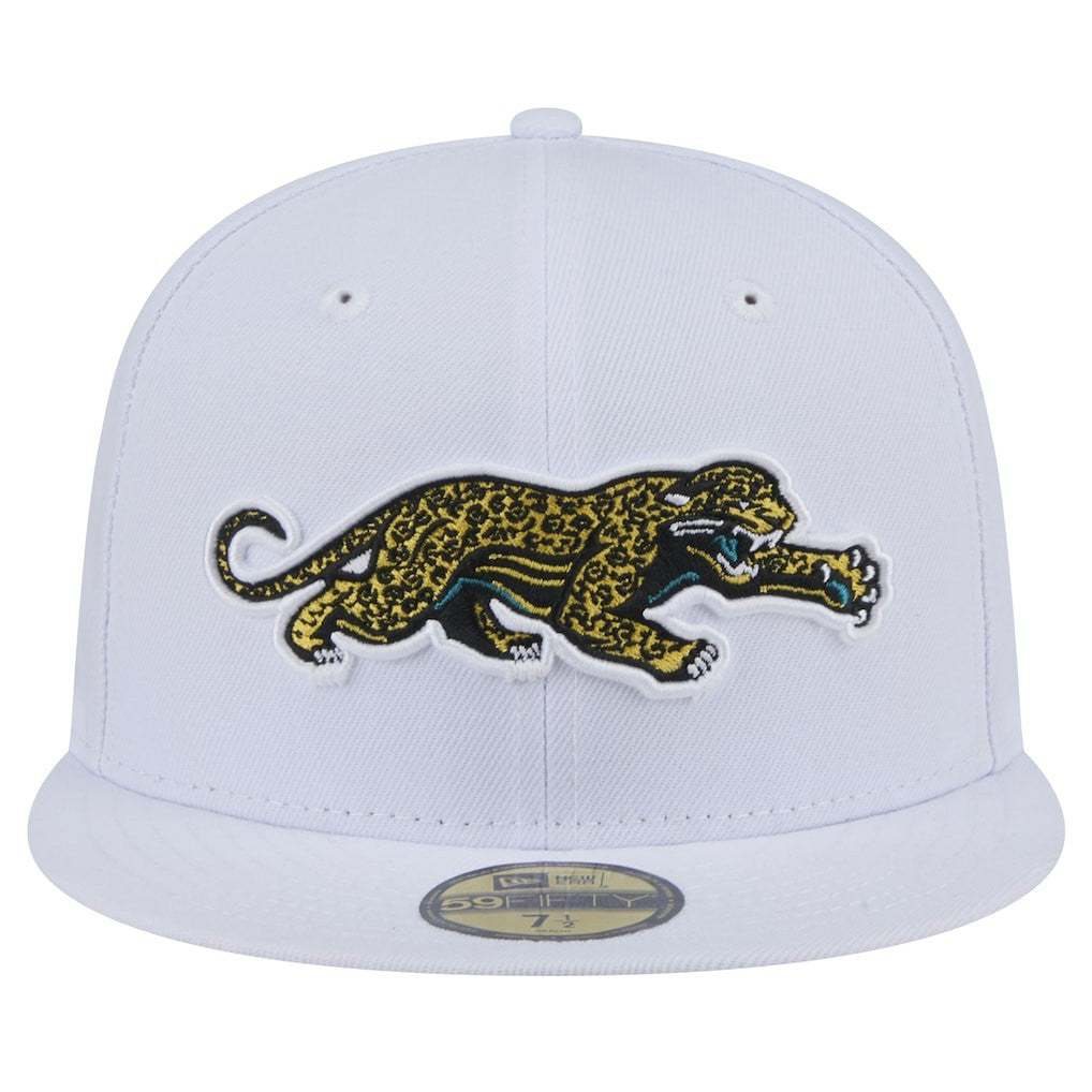 Jacksonville Jaguars New Era Throwback Crawl Omaha 59FIFTY Fitted Hat White