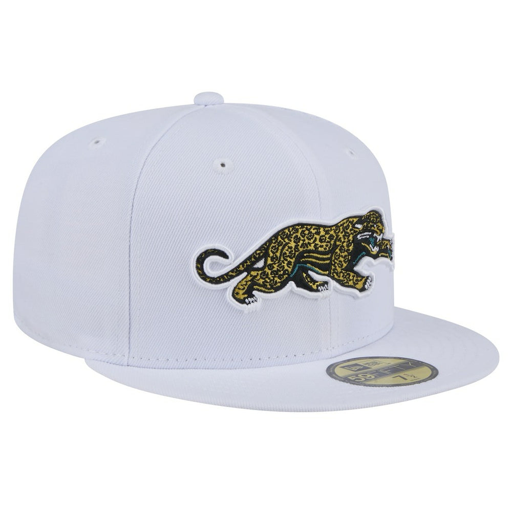 Jacksonville Jaguars New Era Throwback Crawl Omaha 59FIFTY Fitted Hat White