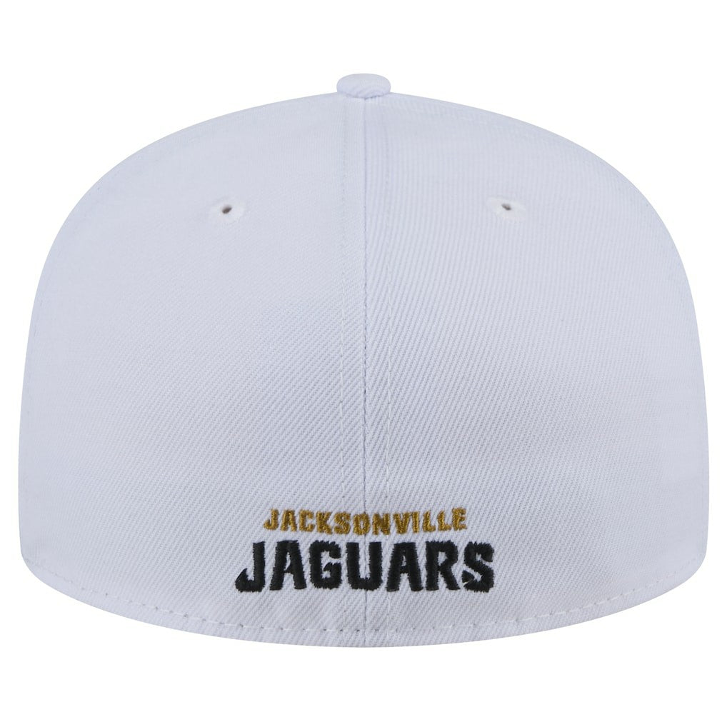 Jacksonville Jaguars New Era Throwback Crawl Omaha 59FIFTY Fitted Hat White