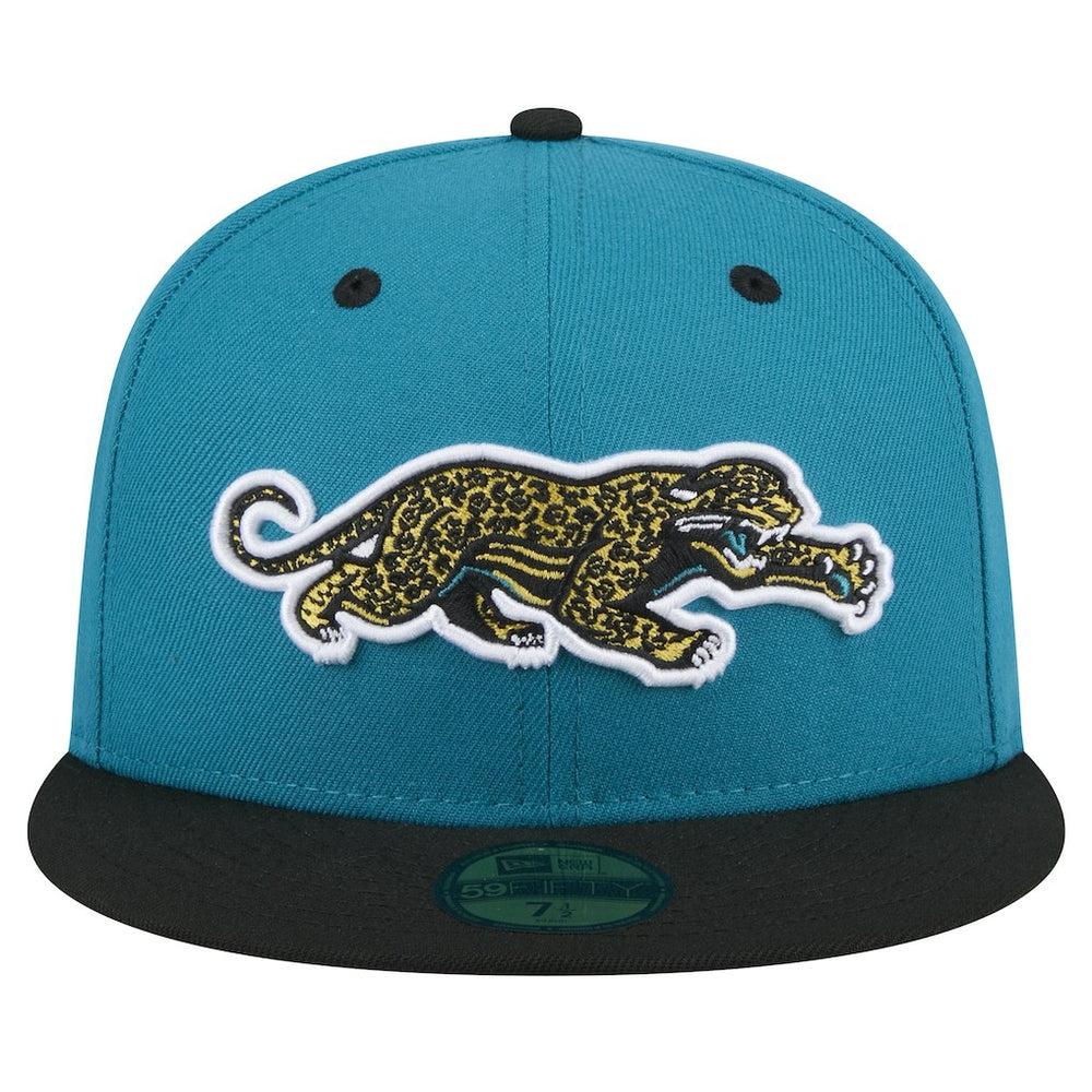 Jacksonville Jaguars New Era Throwback Crawl Flipside Two-Tone 59FIFTY Fitted Hat Teal/Black