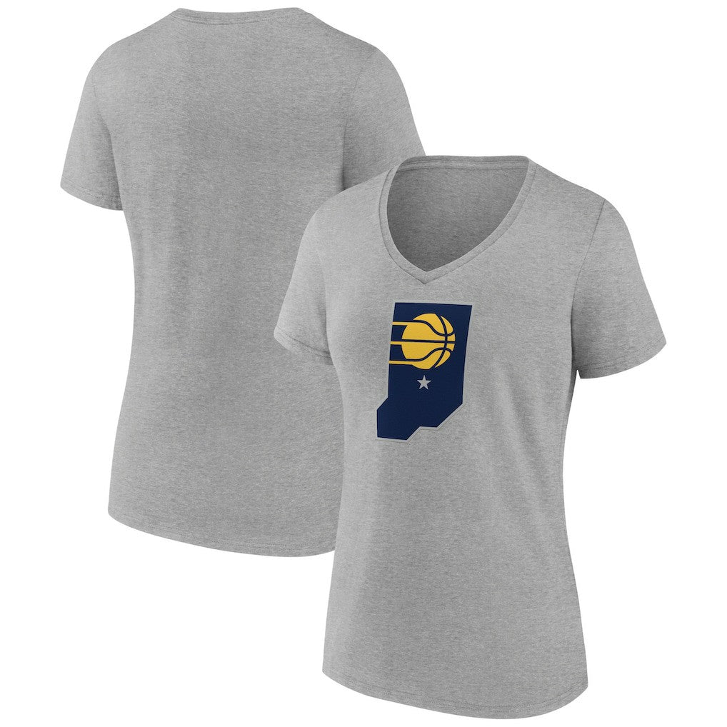 Indiana Pacers Women's Alternate Logo V-Neck T-Shirt Gray