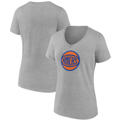 New York Knicks Women's Alternate Logo V-Neck T-Shirt Gray
