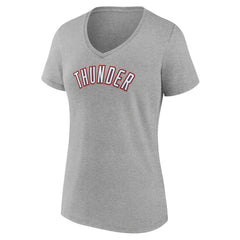 Oklahoma City Thunder Women's Alternate Logo V-Neck T-Shirt Gray