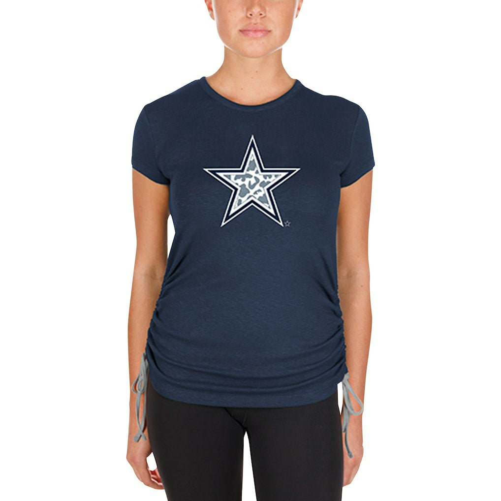 Dallas Cowboys New Era Women's Ruched Side T-Shirt Navy