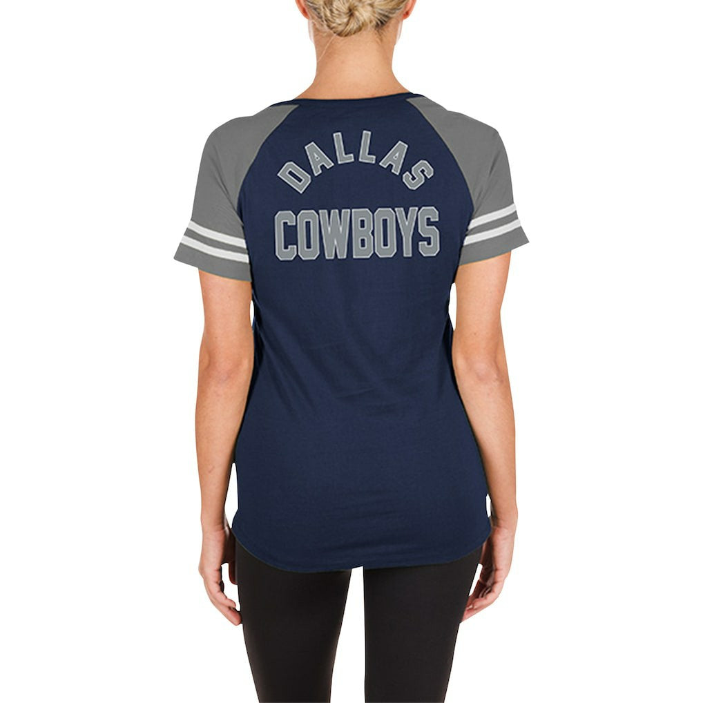 Dallas Cowboys New Era Women's Lace-Up Raglan T-Shirt Navy