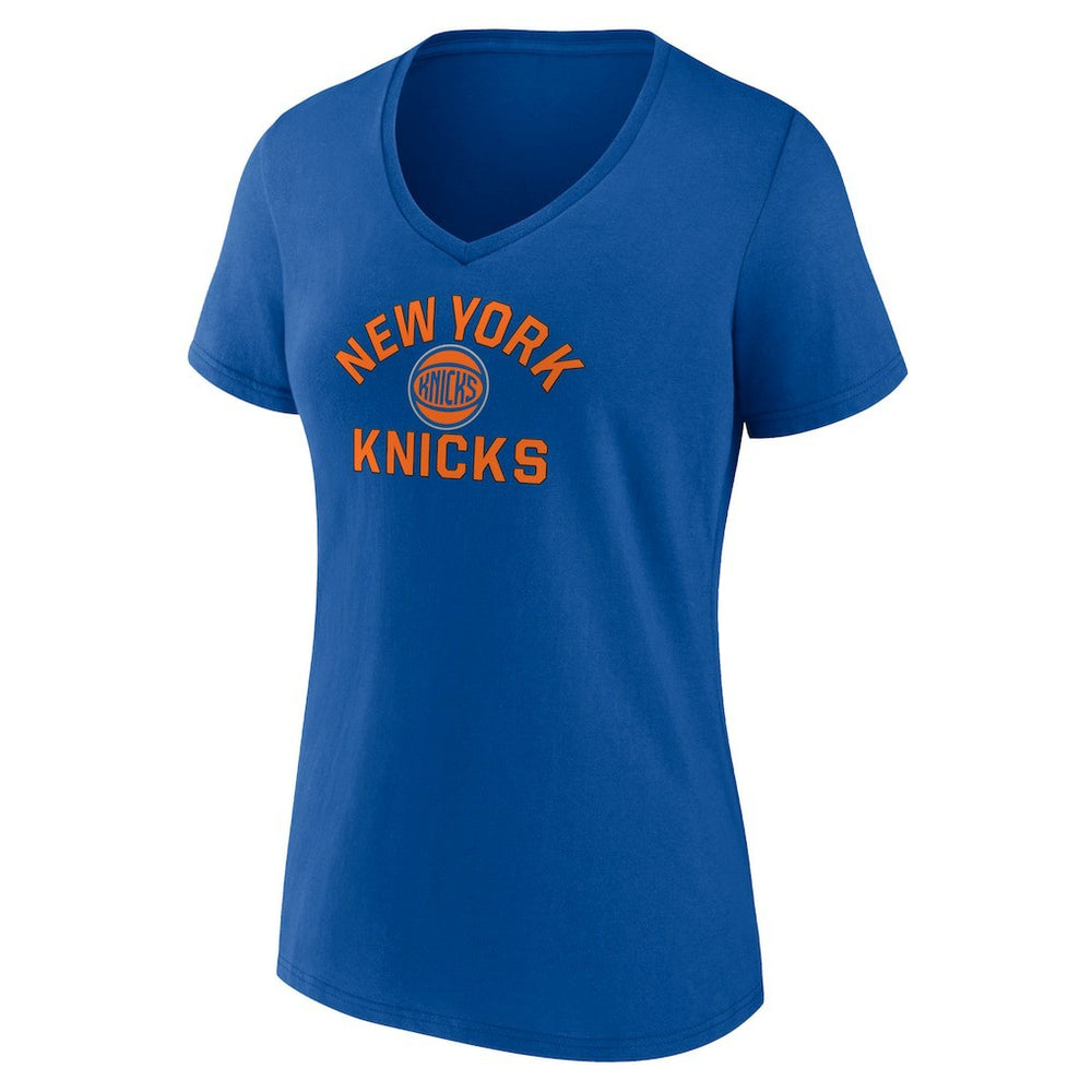 New York Knicks Women's Overtime V-Neck T-Shirt Blue