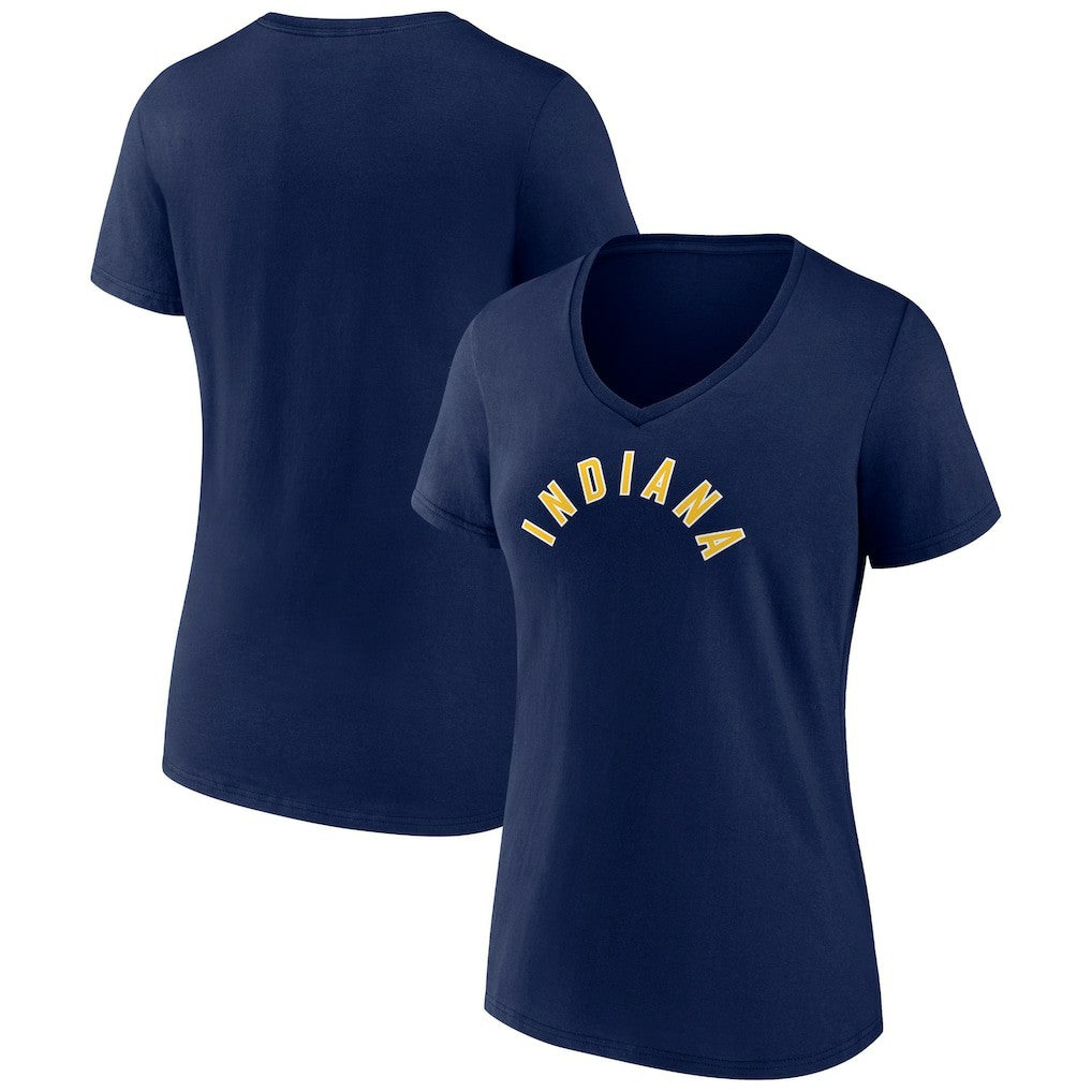 Indiana Pacers Women's Wordmark Team V-Neck T-Shirt Navy