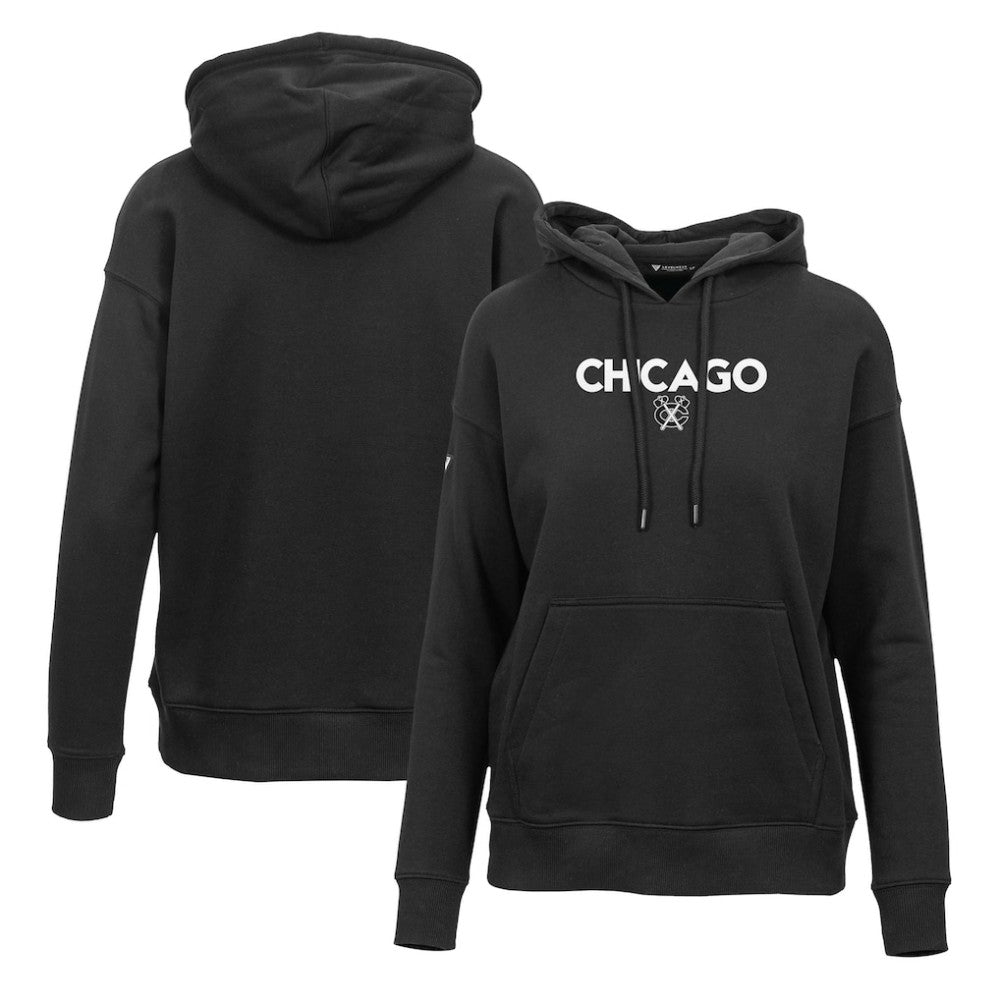 NHL Chicago Blackhawks Levelwear Women's Adorn City Capsule Pullover Hoodie - Black