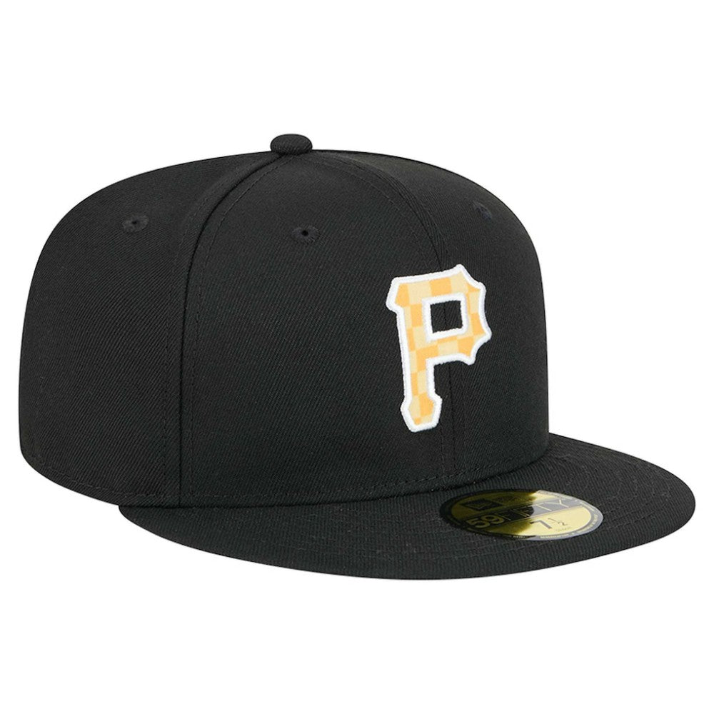Pittsburgh Pirates New Era Checkered Undervisor 59FIFTY Fitted Hat - Black Hats