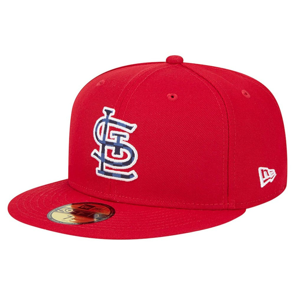 St. Louis Cardinals New Era Checkered Undervisor 59FIFTY Fitted Hat - Red Hats