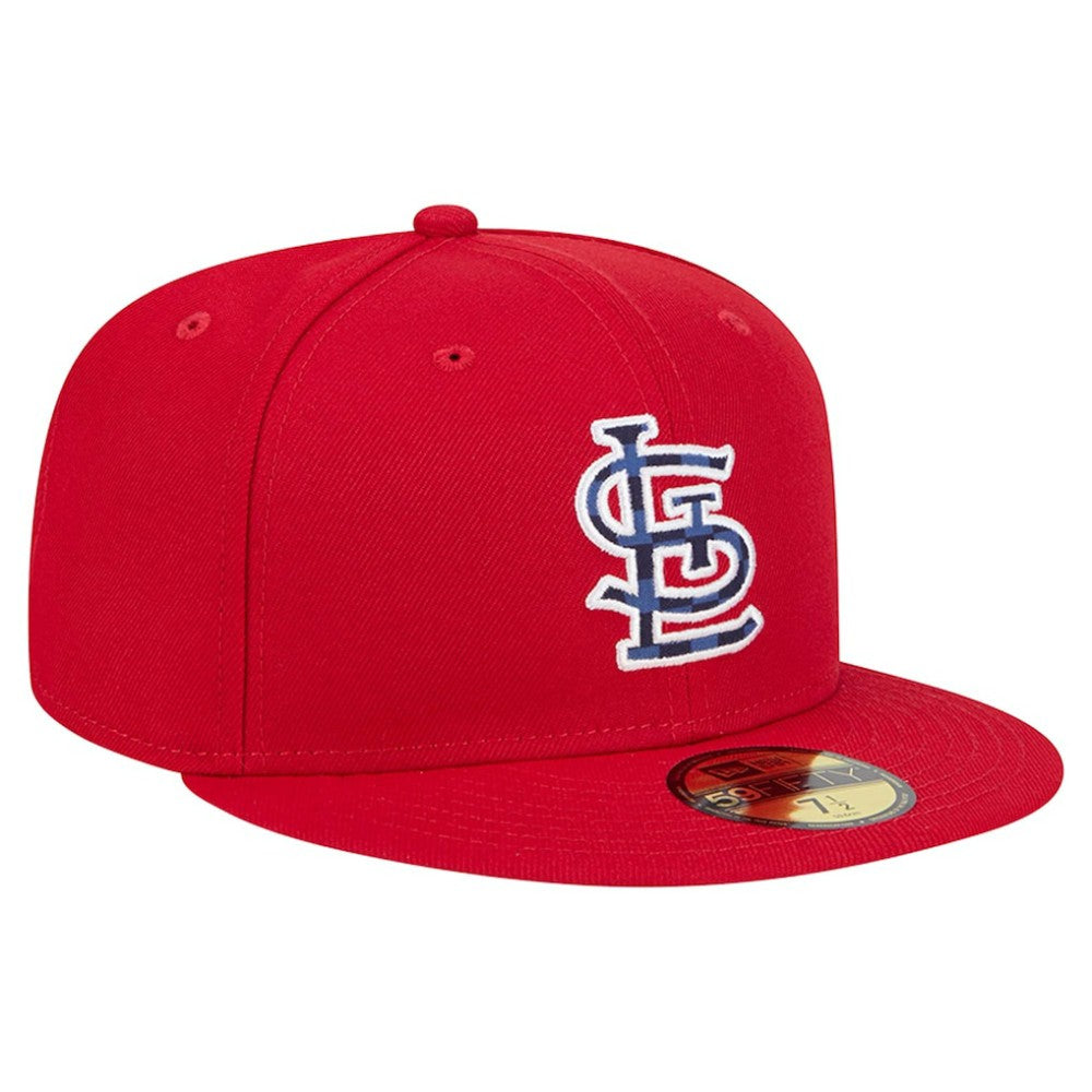 St. Louis Cardinals New Era Checkered Undervisor 59FIFTY Fitted Hat - Red Hats