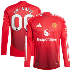 Manchester United 2024/25 Home Custom Long Sleeve Jersey Red