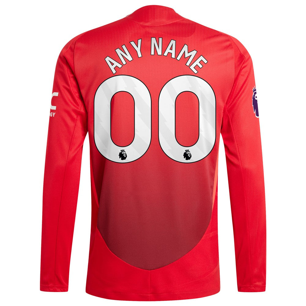 Manchester United 2024/25 Home Custom Long Sleeve Jersey Red